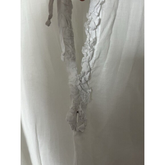 J Crew Womens Airy Popover Shirt White Gauzy V Neck Ruffle Pocket L - Picture 6 of 9